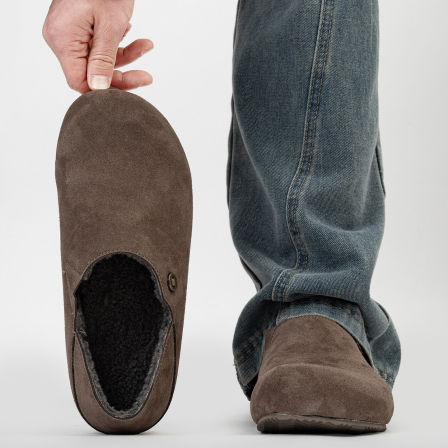 全包复古软底勃肯鞋男冬季加绒保暖棉鞋薄底一脚蹬懒人大头乐福鞋