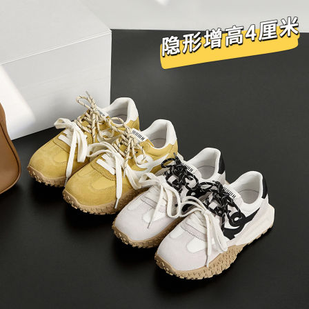 真皮版！厚底德训鞋女2026春季新款轻便百搭休闲运动鞋复古阿甘鞋