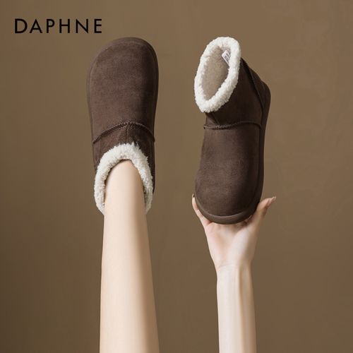 达芙妮加绒雪地靴女2025冬季新款保暖加厚东北女靴外穿百搭毛毛鞋主图