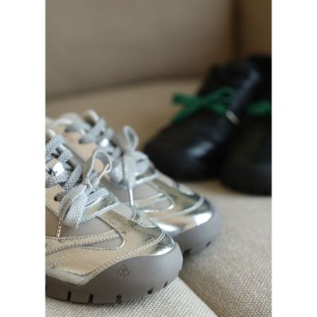 BAYBERYL老贝黑银撞色系带春复古百搭时尚休闲鞋DD6A0705-1/18