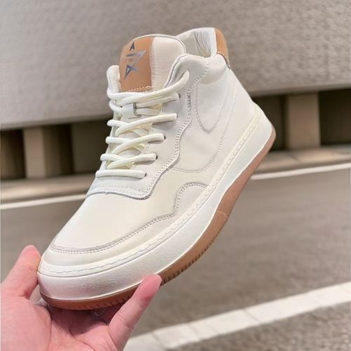 2025冬季新款高帮头层牛皮休闲真皮透气软底软面时尚百搭板鞋9089主图