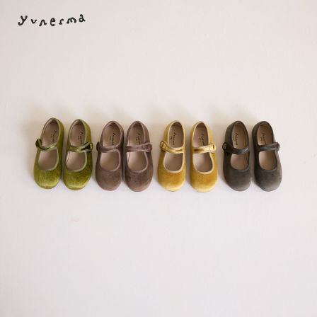 宝宝春季新款韩系魔术贴绒布鞋允儿妈女童2026时尚单鞋儿童鞋子潮