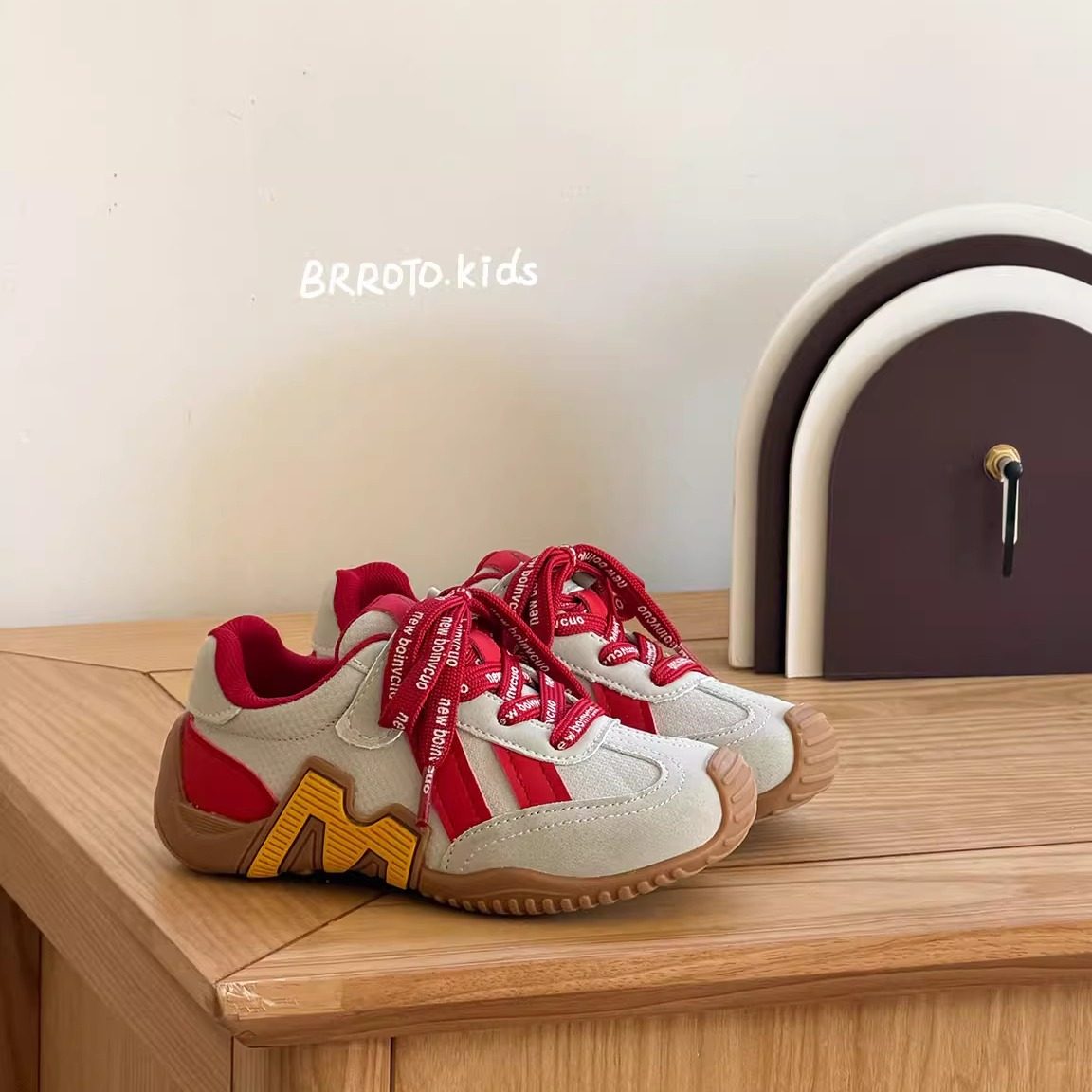 【新年红】儿童运动鞋复古德训鞋男童板鞋百搭休闲鞋女童鞋子大童主图