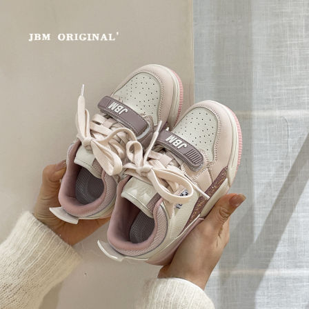 JBM 儿童运动鞋2026春季新款中大女童粉色时尚低帮板鞋学生运动鞋