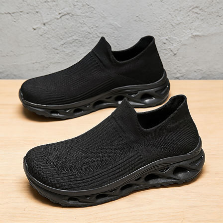 网鞋夏季透气黑色网面鞋耐脏男士大尺码46踩屎感舒适加肥宽头袜子鞋