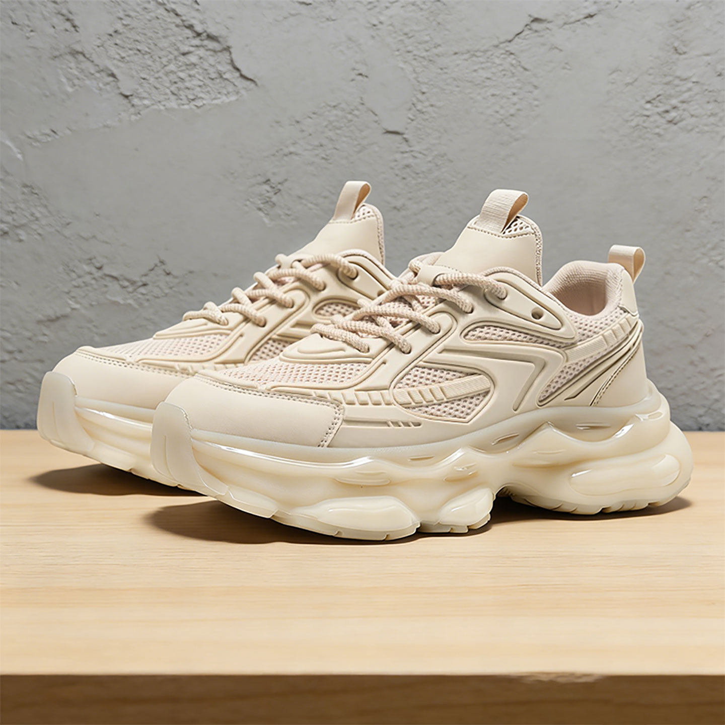 青少年鞋子厚底大头鞋增高初中生减震气垫运动鞋加绒男黑色老爹鞋主图