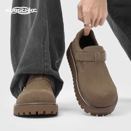 AUBGCHKC大头勃肯鞋男女款厚底增高小众德比鞋子休闲一脚蹬乐福鞋