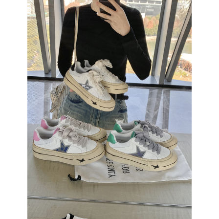 葡萄妈studiolee 增高4cm~拼接撞色做旧厚底休闲星星板鞋小脏鞋女