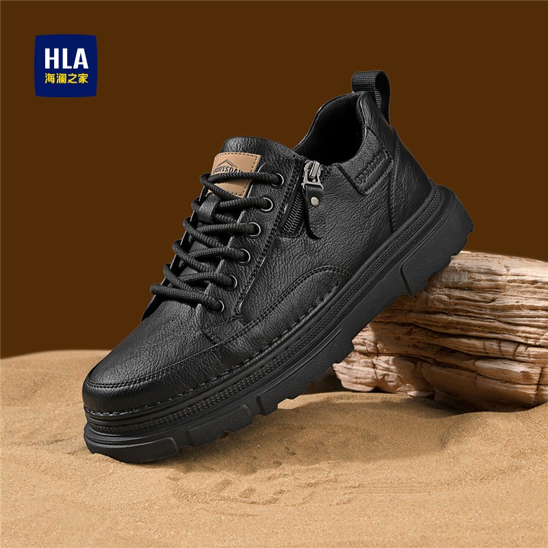 HLA/海澜之家男鞋新款冬季新款复古耐磨工装鞋时尚百搭软底休闲鞋主图