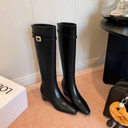 【STAR】气质法式方头小众高级感显瘦百搭英伦风内增高长靴6cm