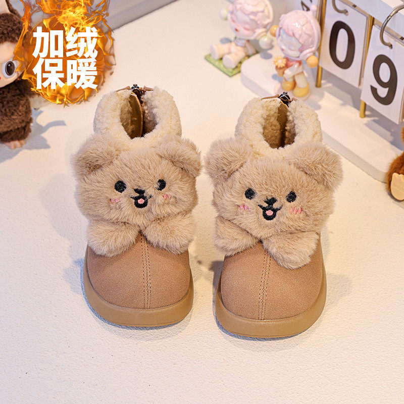 官网C&K儿童小熊雪地靴冬款女童鞋子2025小女孩加绒中大童大棉鞋主图