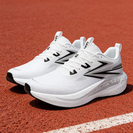 白色运动鞋男款2026新款初中生体育考试专用鞋减震超轻无碳板跑鞋