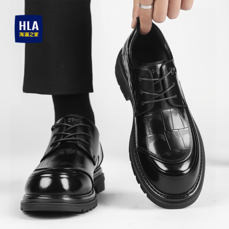 海澜之家男鞋休闲百搭西装结婚2025冬季新款增高男士商务正装皮鞋