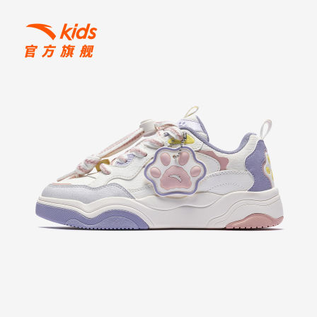 萌宠鞋丨安踏儿童运动鞋女童板鞋2025秋冬低帮耐磨滑板鞋小白鞋