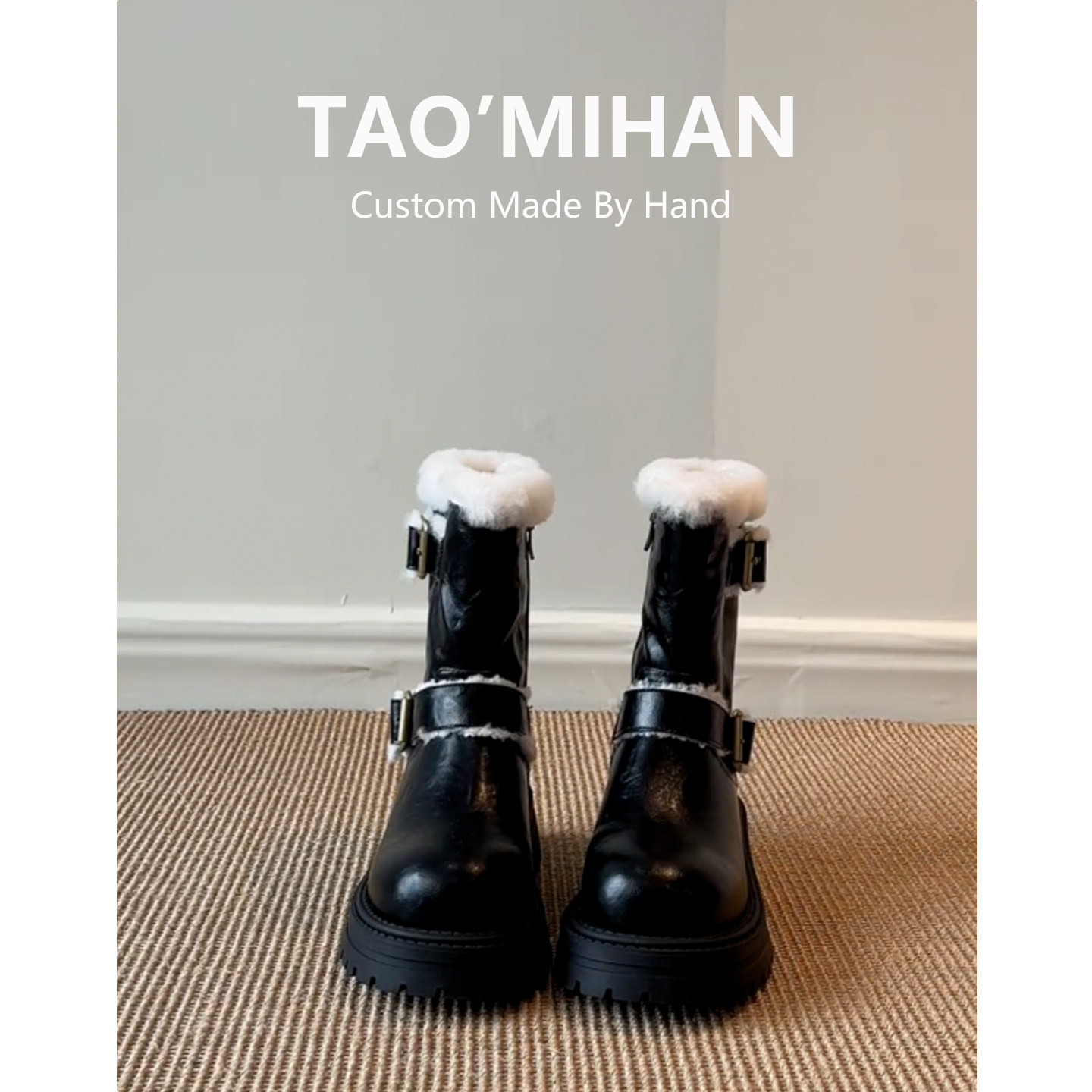 真皮~巨好看厚底雪地靴女2025秋冬季新款英伦风短靴子加绒马丁靴主图