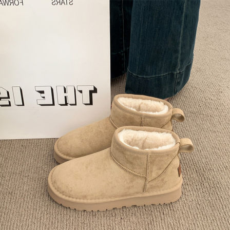 厚底勃肯鞋雪地靴女款2025冬季新款加绒加厚短靴防水防滑保暖棉鞋