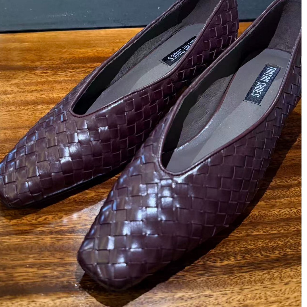 TANTAN 百搭通勤简约编织胎牛皮单鞋4708主图