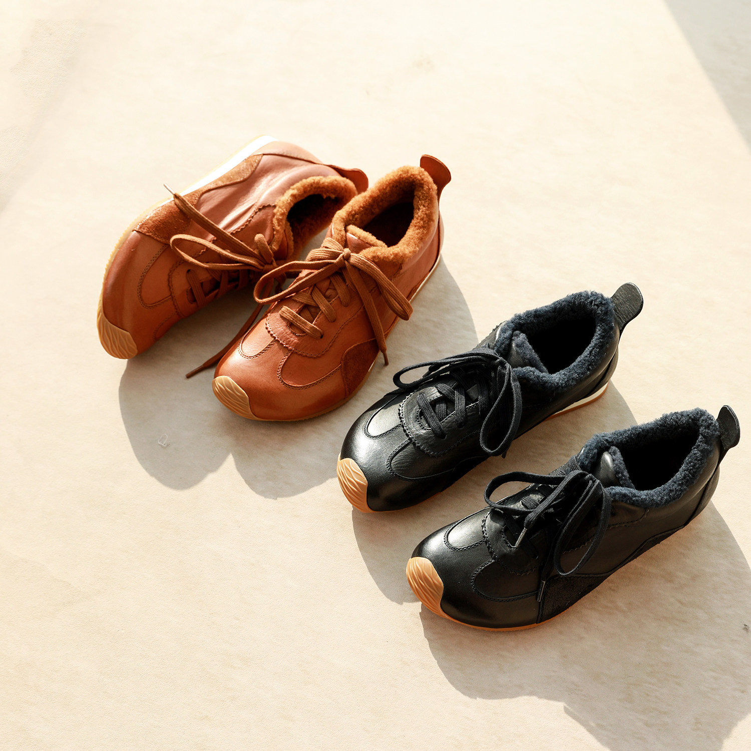 26新~LOEW*E同款【水洗马皮/柔软油亮/羊毛边+绒里】 复古 德训鞋主图