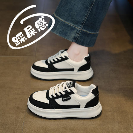 踩屎感真皮小白鞋女2026新款春季厚底百搭板鞋防滑软底休闲运动鞋