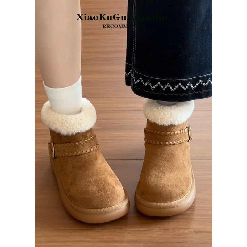 加绒加厚小土豆雪地靴女款2025新款冬季棉靴厚底短靴保暖雪地棉鞋主图