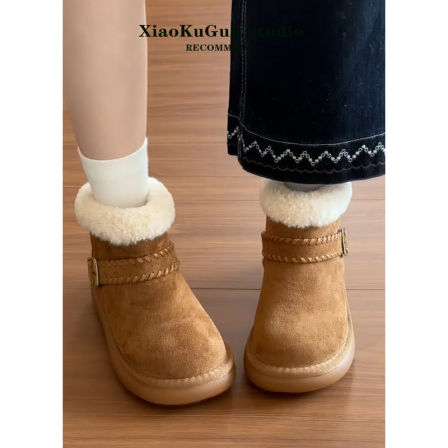 加绒加厚小土豆雪地靴女款2025新款冬季棉靴厚底短靴保暖雪地棉鞋