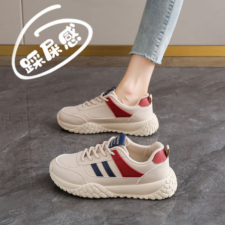 踩屎感真皮登山运动鞋女2026新款春季百搭休闲运动鞋轻便软底跑鞋