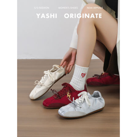 法式少女系带德训鞋外穿2026春季新款芭蕾风休闲运动鞋百搭阿甘鞋