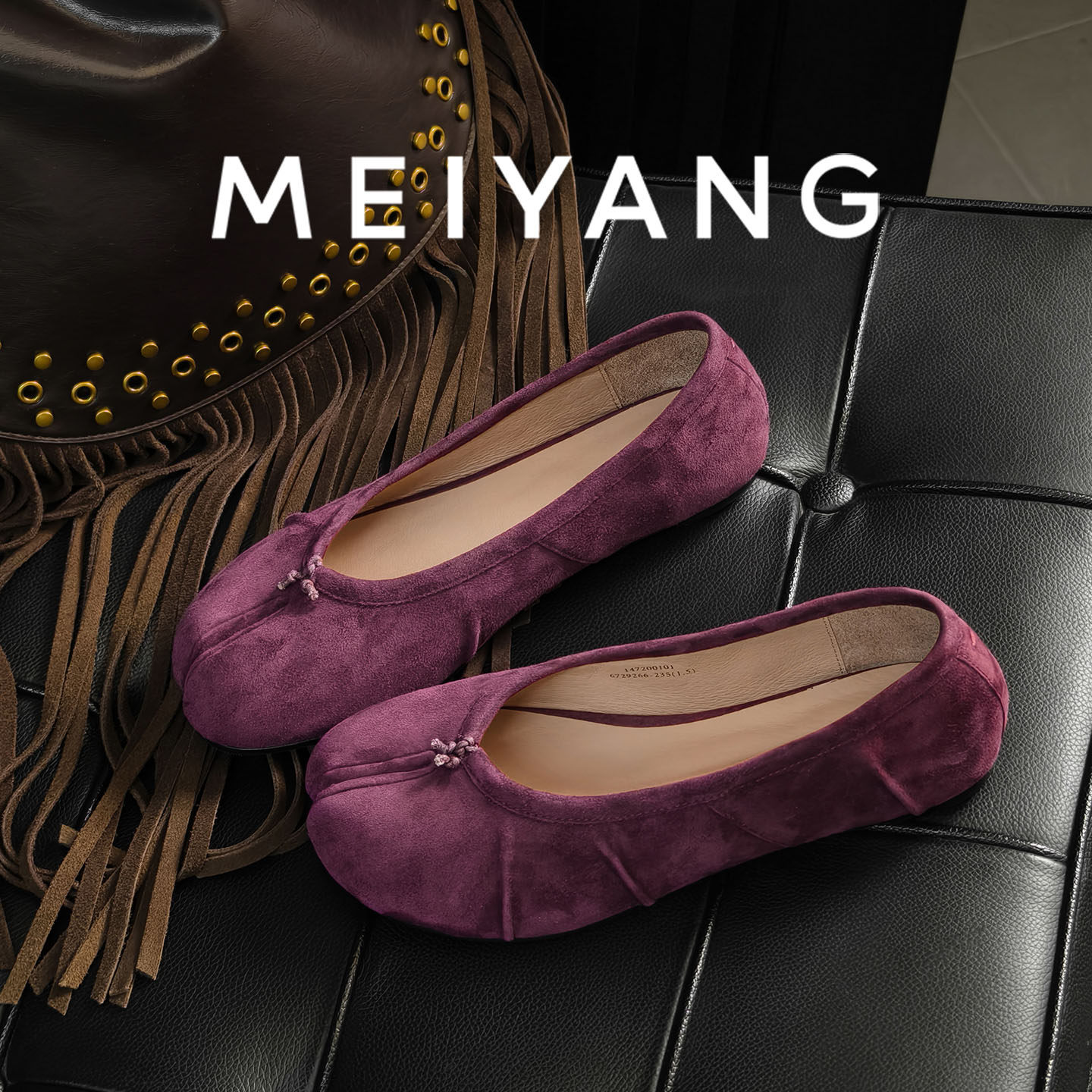 美洋MEIYANG 梅子分趾单鞋 26春羊反绒_浓郁氛围简约玛丽珍-周四主图