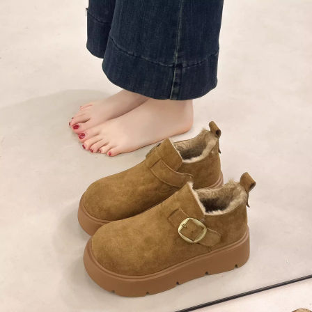 全包加绒加厚勃肯鞋女2025冬季新款女鞋一脚蹬棉鞋保暖雪地靴女款