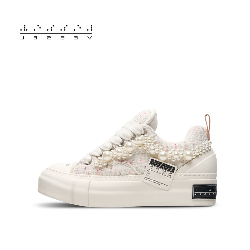 xVESSEL牛轧糖系列面包鞋珍珠小香风休闲女鞋低帮板鞋男女同款主图