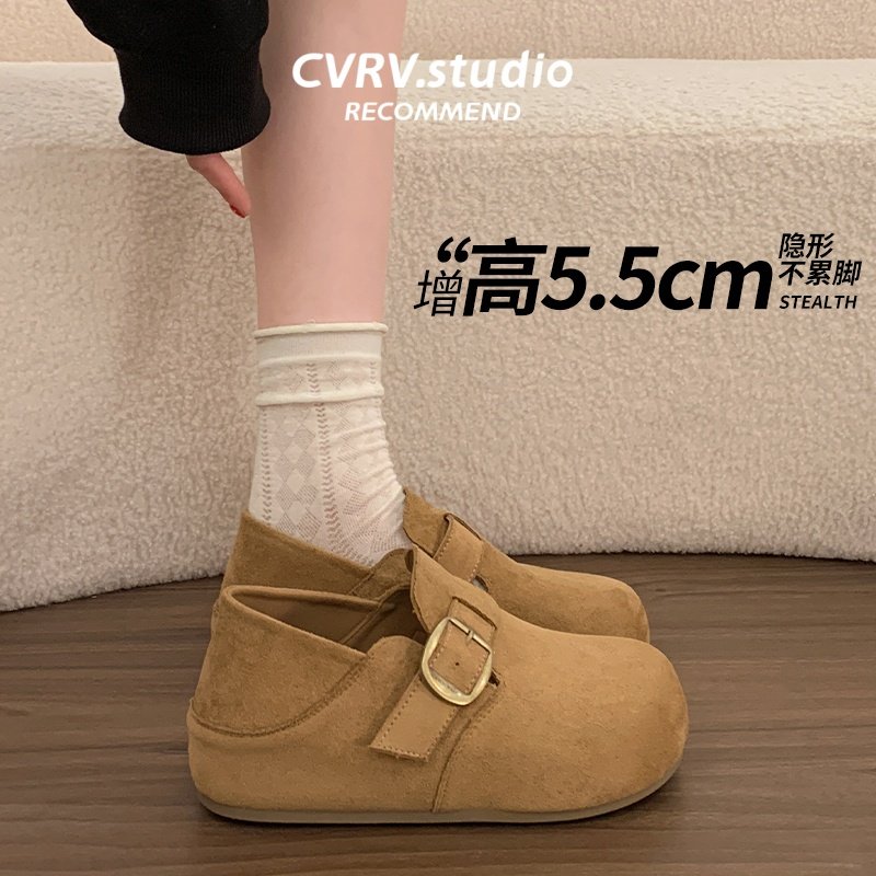 内增高厚底全包勃肯鞋女2026新款春季博肯乐福单鞋两穿包头半拖鞋主图