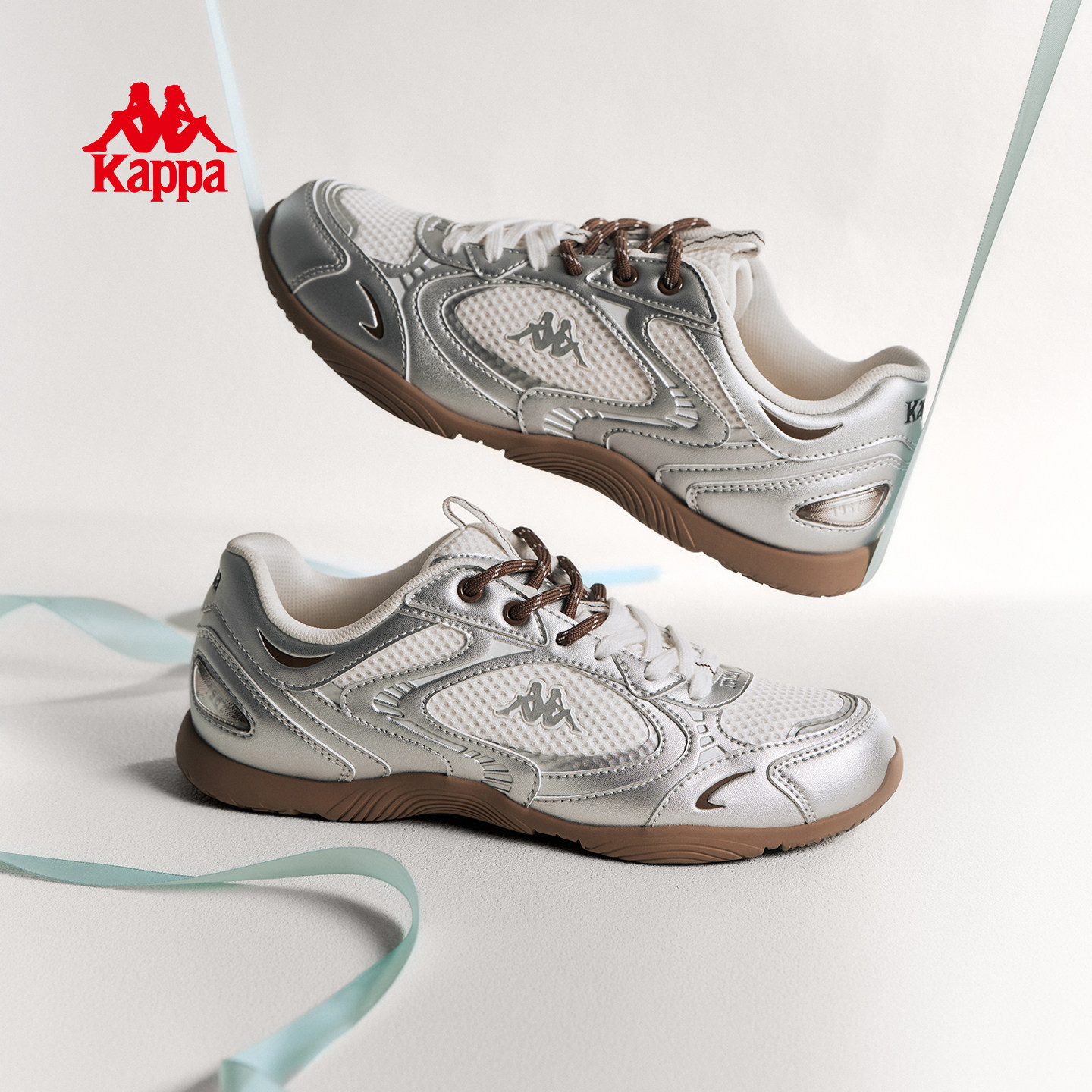 Kappa薄底流光芭蕾风德训鞋女2026新款复古运动鞋巨好看跑步鞋子主图
