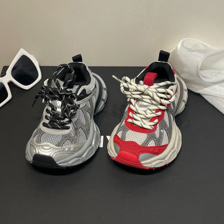 左左家ZOZO2026春季男女童潮牌百搭网面运动鞋中大童户外老爹鞋