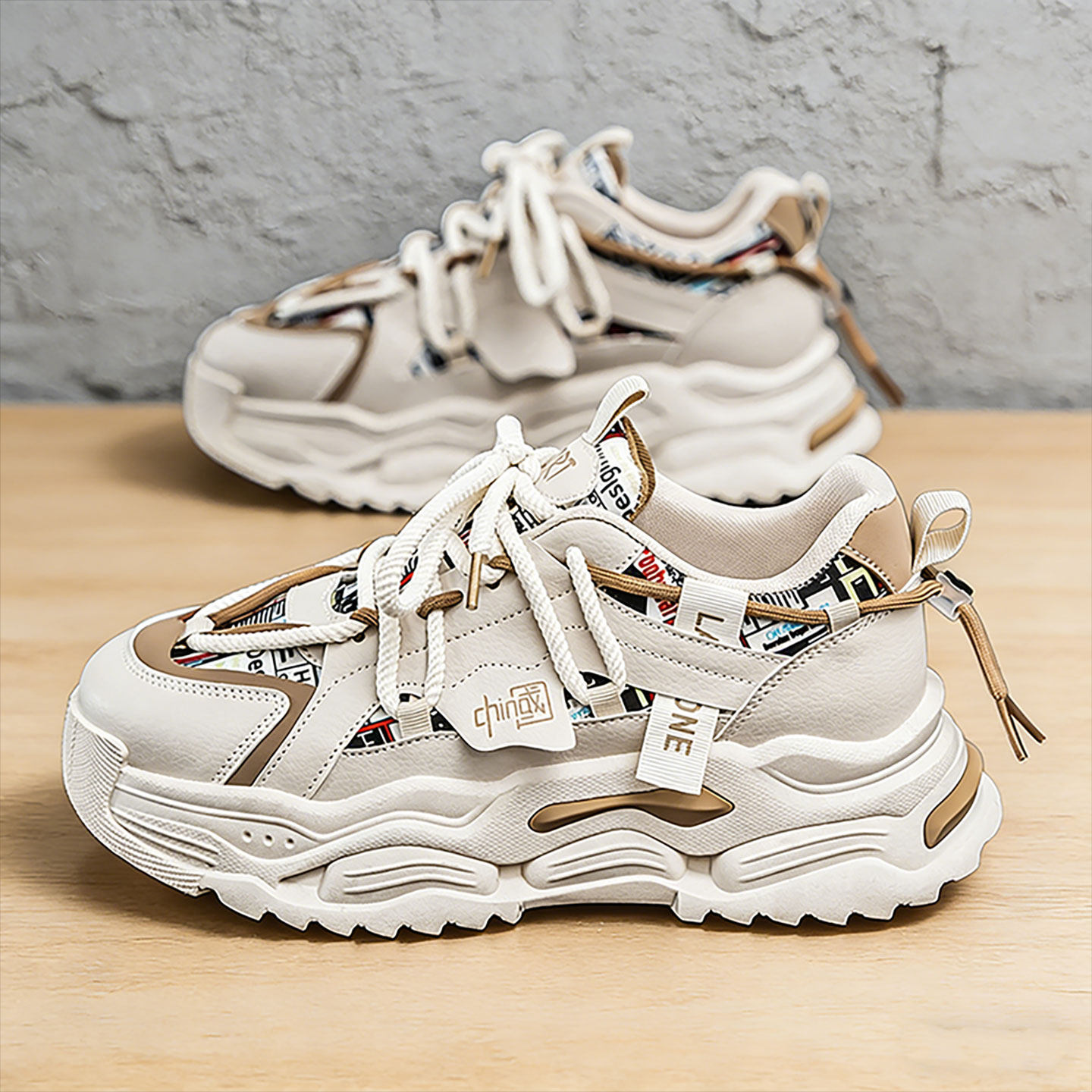 国潮男鞋2026新款青少年增高厚底鞋耐磨防滑初中生休闲百搭老爹鞋主图