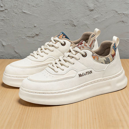 青少年男鞋简约经典百搭小白鞋子男鞋潮牌高级感防水厚底男士板鞋