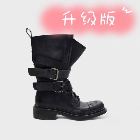 1.18小榴莲【爵哥】跟4cm筒高28单里复古骑行靴X633-1 K801