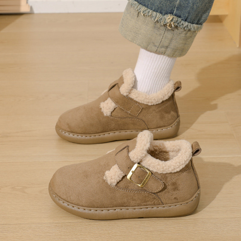 加绒保暖勃肯鞋女款冬季加厚软底舒适毛毛棉鞋厚底防滑防寒雪地靴主图