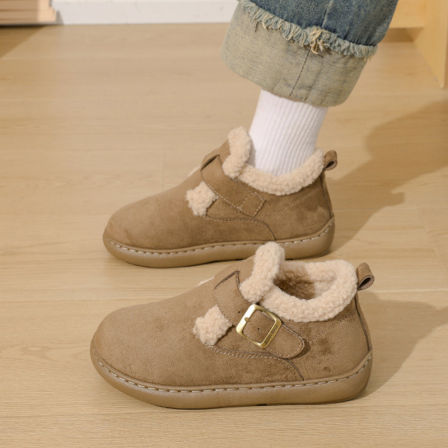 加绒保暖勃肯鞋女款冬季加厚软底舒适毛毛棉鞋厚底防滑防寒雪地靴