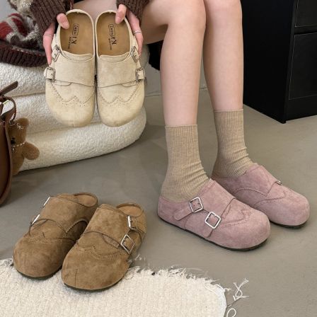 贾不假勃肯鞋女2026新款春季内增高一脚蹬半拖鞋外穿厚底博肯鞋子