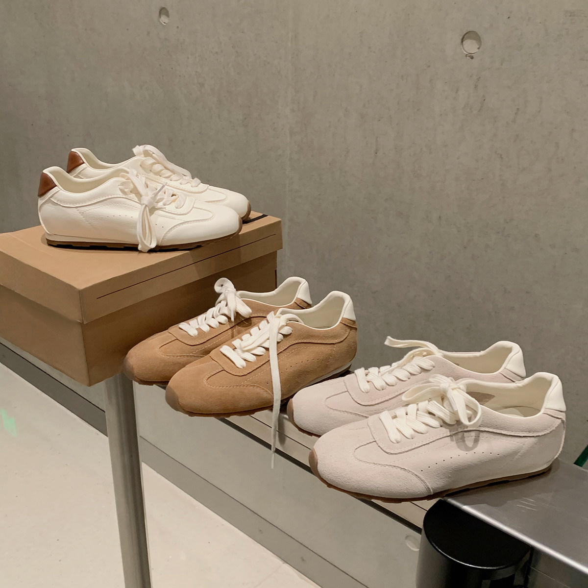 葡萄妈studiolee 增高3.5cm~百搭时髦系带休闲鞋新款薄底德训鞋女主图