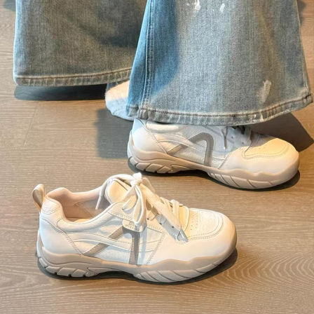 德训鞋女2026春季新款厚底百搭小白鞋阿甘鞋舒适学院风休闲运动鞋