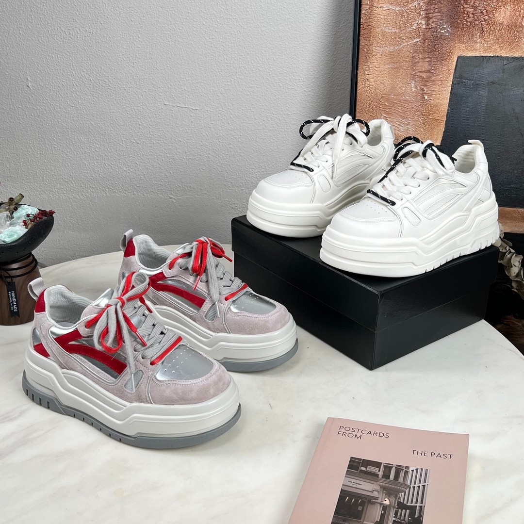 小小苏跟高6cm丨【灰红限定】板鞋时尚休闲鞋百搭发泡底FCX57081主图