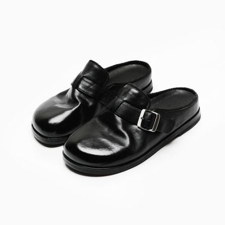 【kuurcce】水洗马皮包头拖鞋女皮底懒人半拖复古一脚蹬勃肯鞋拖鞋