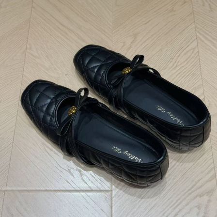 【豆子推荐】1620 韩版方头山茶花内增高小香风玛丽珍鞋舒适单鞋