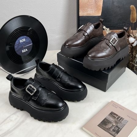 小小苏跟高6cm丨【动力火车头】尖头魔术贴高时尚跟乐福鞋EDX21270