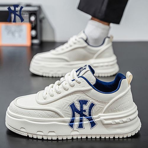 FN休闲鞋秋季新款皮面男鞋透气软底板鞋厚底增高干净感痞帅小白鞋主图