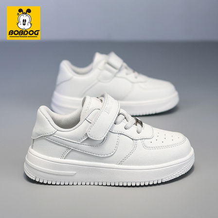 巴布豆儿童小白鞋男童鞋子春秋2026新款运动鞋白色幼儿园女童板鞋