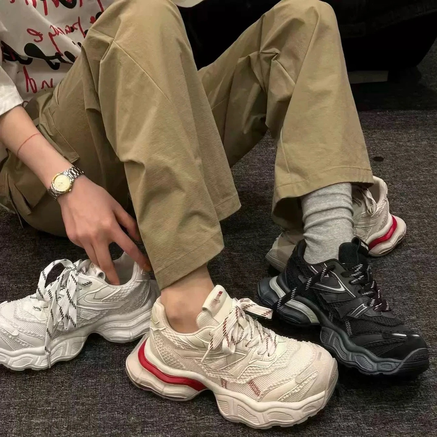 贾不假老爹鞋女2026新款春季小个子增高鞋厚底超轻显脚小运动鞋子主图