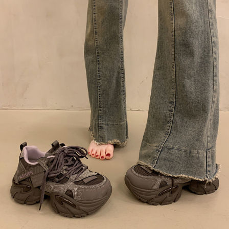 老爹鞋女小个子增高2026年春季新款厚底运动鞋欧货潮牌女鞋踩屎感
