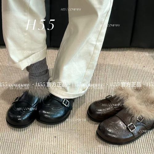 【雪糕专属】H55-巴洛克风毛毛芒果头博肯鞋加绒防滑千金风59-3076主图